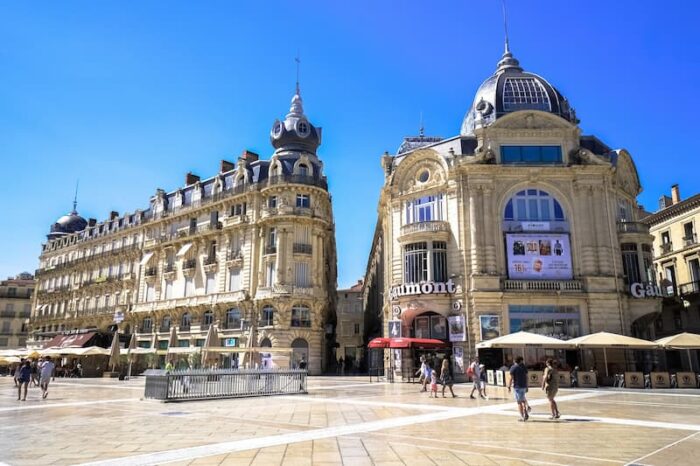Vue des rues de la ville de montpellier
