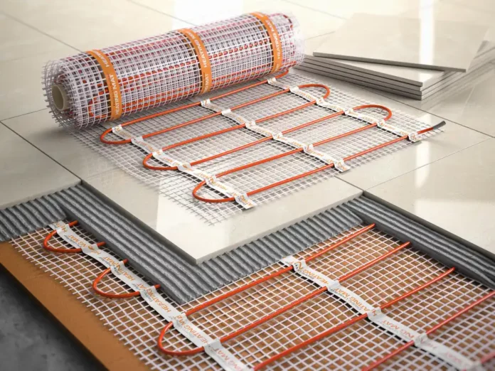 visualisation de l'installation du carrelage et chauffage au sol